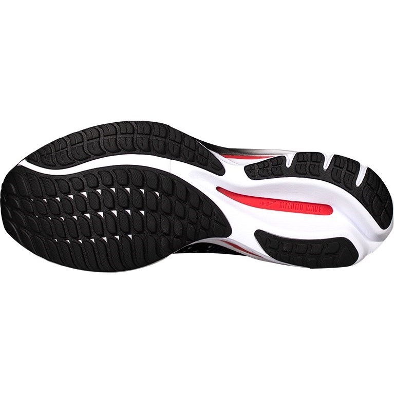 Mizuno Wave Rider 27 - Mens Running Shoes - Black/Nickel/Cayenne