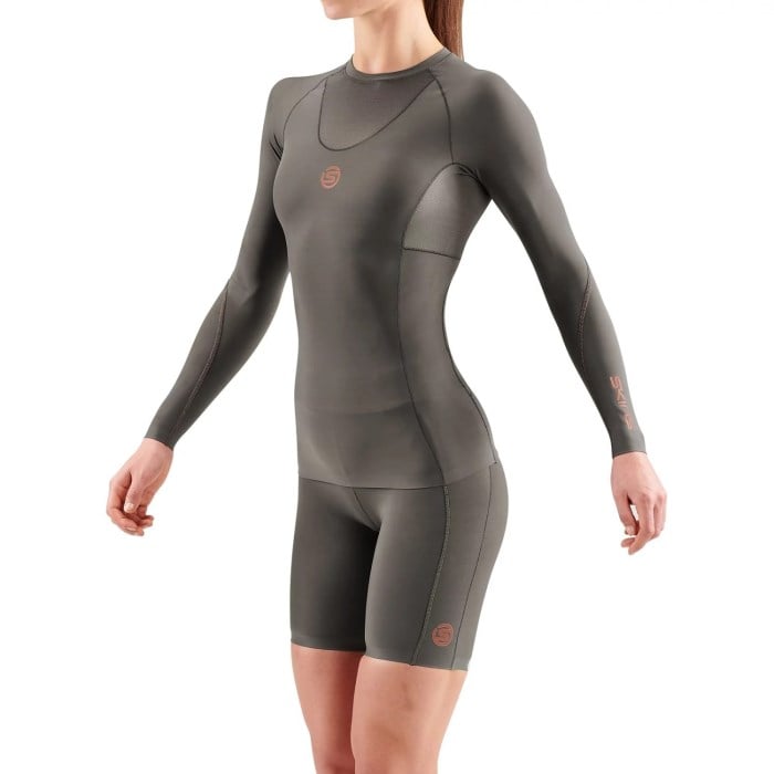 Skins Series-5 Womens Compression Long Sleeve Top - Charcoal - image 4