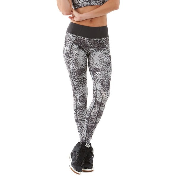 Bayse Snake Print Full Length Womens Training Tights - Grey Snake Print