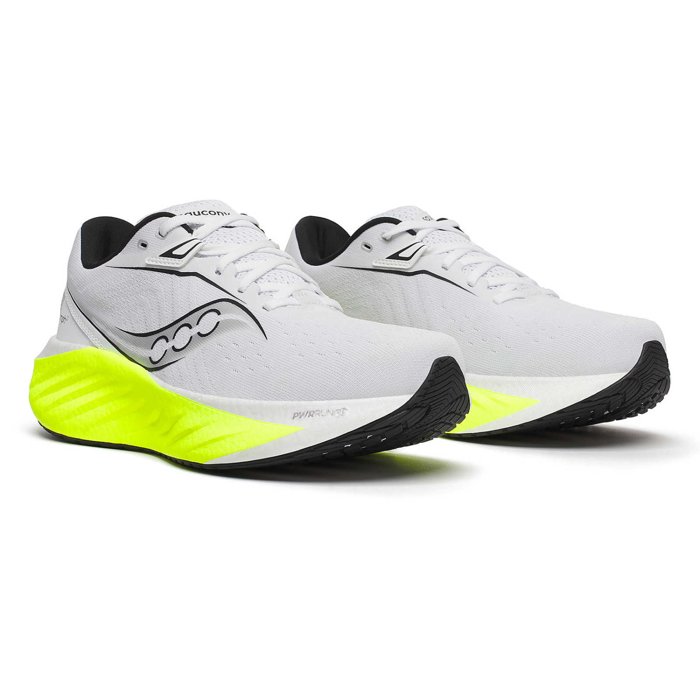 Saucony Triumph 22 - Mens Running Shoes - White/Citron