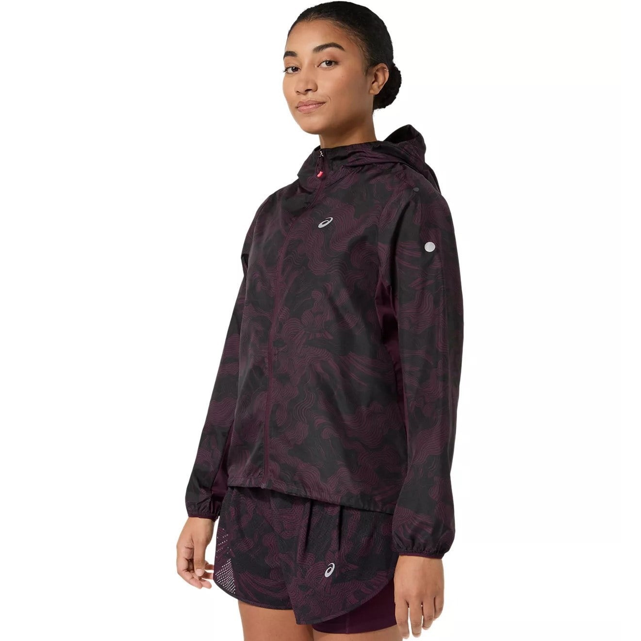 Asics FujiTrail Womens Packable Running Jacket - Dark Aubergine - image 2