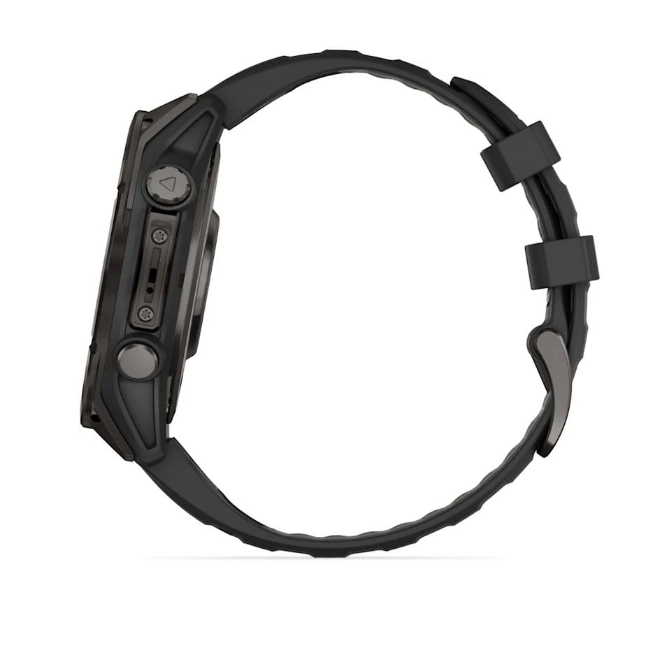 Garmin Fenix 8 47mm AMOLED Sapphire Edition Titanium Watch - Carbon Gray DLC Titanium with - Carbon Gray DLC Titanium with Black/Pebble Grey Silicone Band - image 6