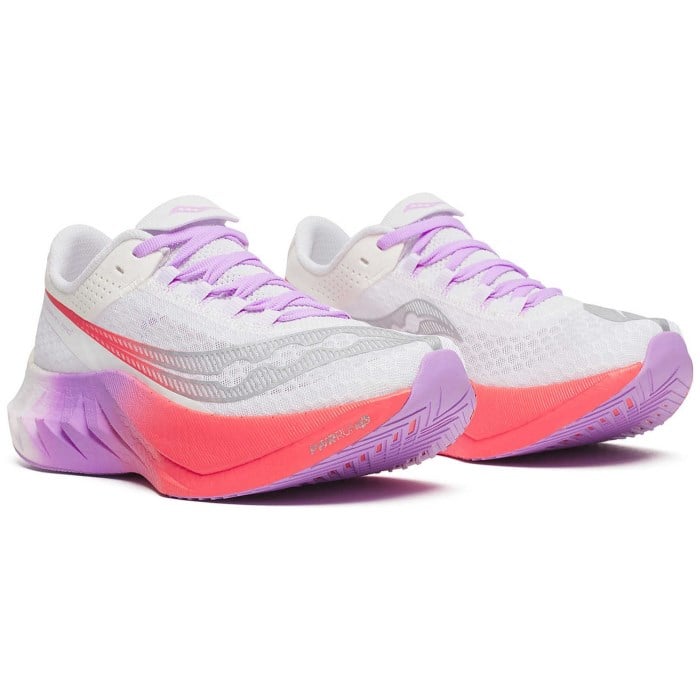 Saucony Endorphin Pro 4 - Womens Road Racing Shoes - White/Crocus