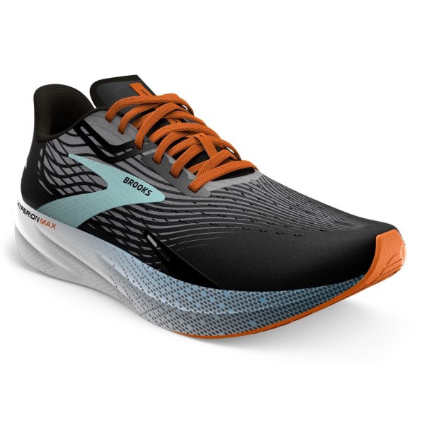 Brooks Hyperion Max - Mens Road Racing Shoes - Black/Grey/Orange Fish