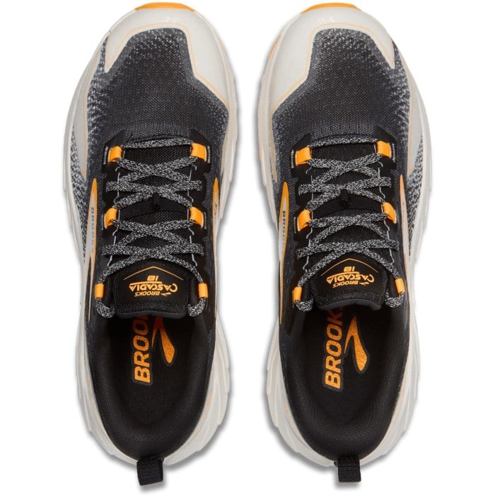 Brooks Cascadia 18 - Mens Trail Running Shoes - Black/Blue Wash/Orange