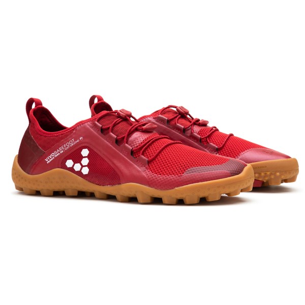 Vivobarefoot Primus Trail SG Mesh - Womens Trail Hiking Shoes - Red/Gum